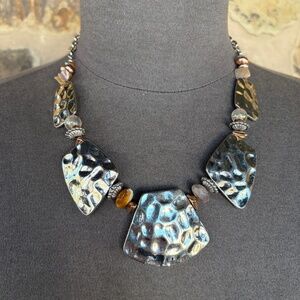 Ruby Rd. Hammered silver-tone Necklace 18” + 3” extension - NEW